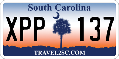 SC license plate XPP137