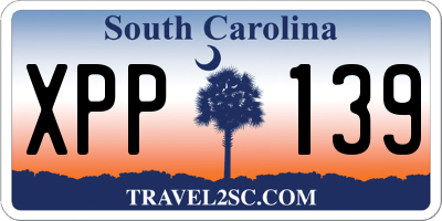 SC license plate XPP139