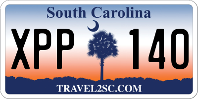 SC license plate XPP140