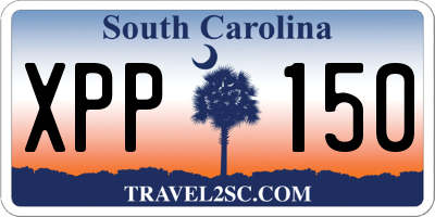 SC license plate XPP150