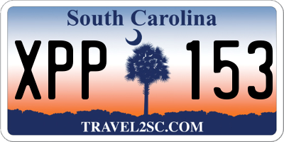 SC license plate XPP153