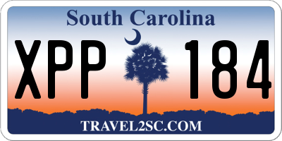 SC license plate XPP184