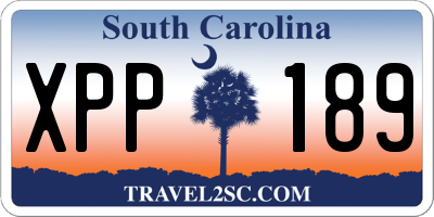 SC license plate XPP189