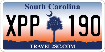 SC license plate XPP190