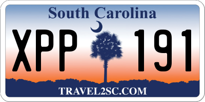 SC license plate XPP191