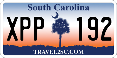 SC license plate XPP192