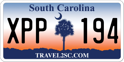 SC license plate XPP194