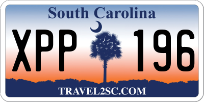 SC license plate XPP196