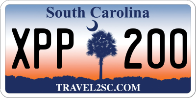SC license plate XPP200