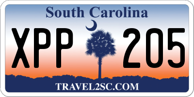 SC license plate XPP205