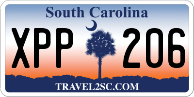 SC license plate XPP206