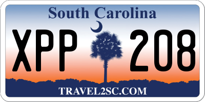 SC license plate XPP208