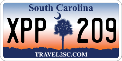 SC license plate XPP209