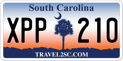 SC license plate XPP210