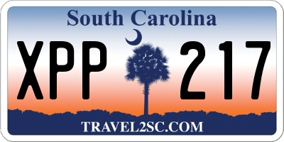 SC license plate XPP217