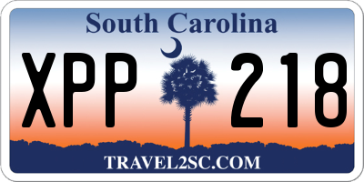SC license plate XPP218