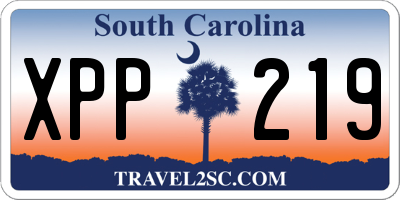 SC license plate XPP219