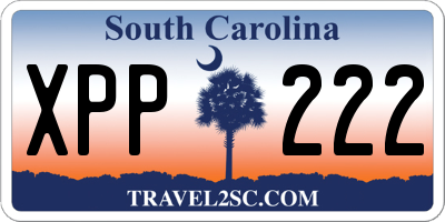 SC license plate XPP222