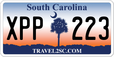 SC license plate XPP223