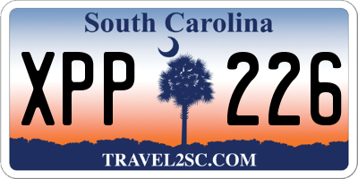 SC license plate XPP226
