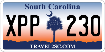 SC license plate XPP230