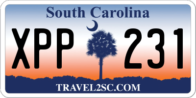 SC license plate XPP231