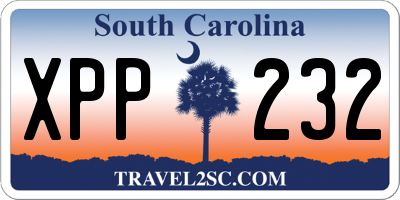 SC license plate XPP232