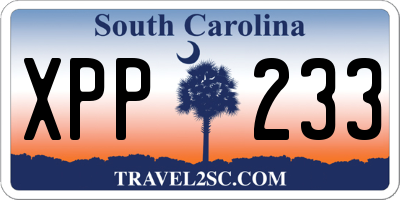 SC license plate XPP233