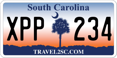 SC license plate XPP234
