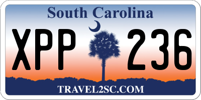 SC license plate XPP236
