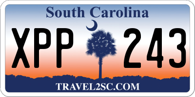 SC license plate XPP243