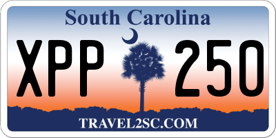 SC license plate XPP250
