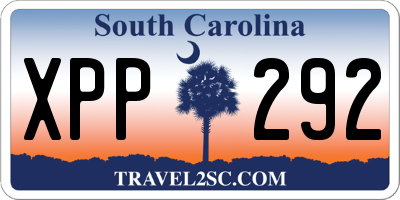 SC license plate XPP292