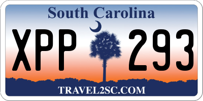 SC license plate XPP293