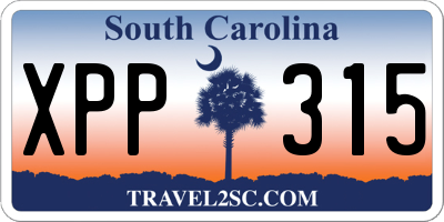 SC license plate XPP315