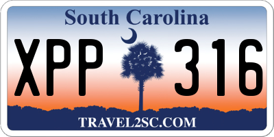 SC license plate XPP316