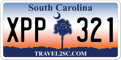 SC license plate XPP321