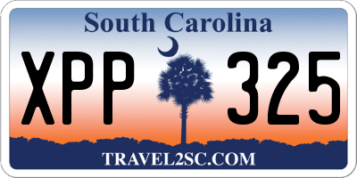 SC license plate XPP325