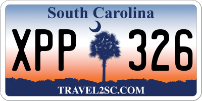 SC license plate XPP326