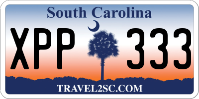 SC license plate XPP333