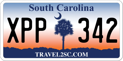SC license plate XPP342