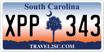 SC license plate XPP343