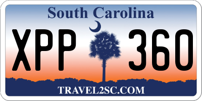 SC license plate XPP360