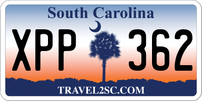 SC license plate XPP362