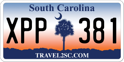 SC license plate XPP381
