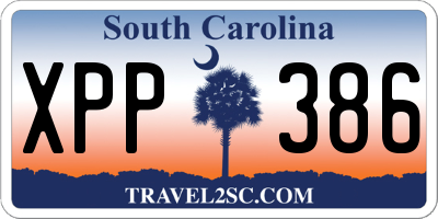 SC license plate XPP386