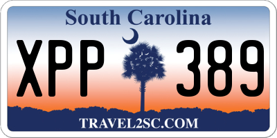 SC license plate XPP389
