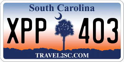 SC license plate XPP403