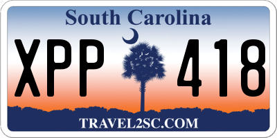 SC license plate XPP418