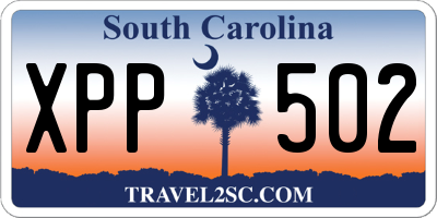 SC license plate XPP502